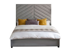 Кровать “memphis” 200*200 (idealbeds) серый 290x140x215 см.