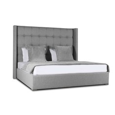 Кровать “berkley winged box tufted bed collection” 180*200 (idealbeds) серый 198x160x215 см.