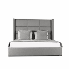 Кровать “berkley winged cube bed collection” 140*200 (idealbeds) серый 218x160x215 см.