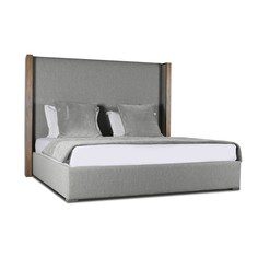 Кровать “berkley winged plain bed wood collection 200*200” (idealbeds) серый 218x160x215 см.
