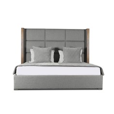 Кровать “berkley winged cube bed wood collection” 160*200 (idealbeds) серый 178x160x215 см.