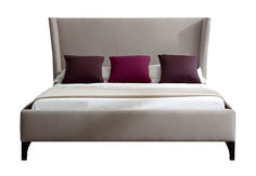 Кровать “zach” 200*200 (idealbeds) бежевый 220x115x215 см.