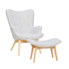 Кресло с банкеткой relax (hubsch) серый 80.0x91.0x69.0 см.