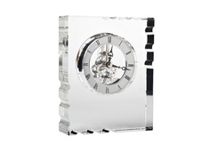 Часы настольные стеклянные серебряные (garda decor) прозрачный 3x16x5 см.