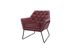 Кресло на металлическом каркасе велюровое пепельно-розовое (garda decor) красный 83x79x76 см.