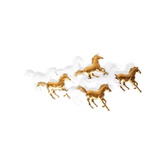 Панно настенное felicity horses (desondo) золотой 135x65x5 см.