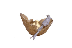 Блюдо декоративное райская птица (garda decor) золотой 25x16x25 см.