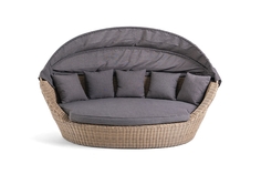 Кровать с подушками амальфи (outdoor) серый 120x140x200 см.