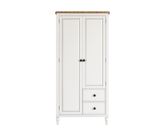 Шкаф двухстворчатый odri с двумя ящиками (etg-home) белый 80x170x55 см.