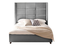Кровать “harold” 200*200 (idealbeds) серый 210x160x215 см.
