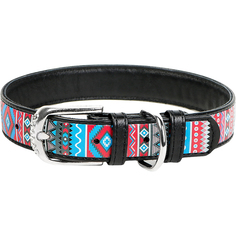 Ошейник для собак COLLAR Waudog с рисунком Этно 15 мм 27-36 см Черный