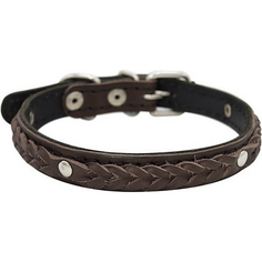 Ошейник для собак ZOOEXPRESS Колосок 2 сл 18 мм 42 см Коричневый