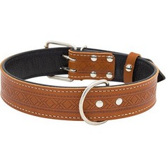 Ошейник для собак ZOOEXPRESS Hight Line с тиснением 20 мм 42 см Рыжий