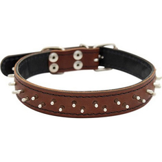Ошейник для собак ZOOEXPRESS Еж 2 сл 26 мм 50 см Коричневый