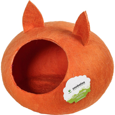 Домик-слипер для кошек Zoobaloo WoolPetHouse С ушками оранжевый 40x40x20 см