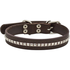 Ошейник для собак ZOOEXPRESS Металл 2 сл 26 мм 50 см Коричневый
