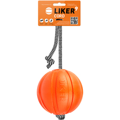Игрушка для собак LIKER Мячик Корд на шнуре 7 см