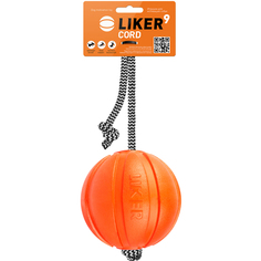 Игрушка для собак LIKER Мячик Корд на шнуре 9 см