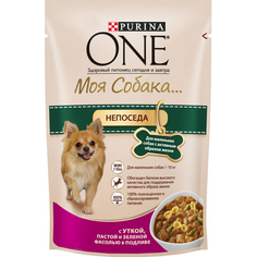 Корм для собак Purina One Моя Собака С уткой, пастой и зеленой фасолью в подливе 100 г