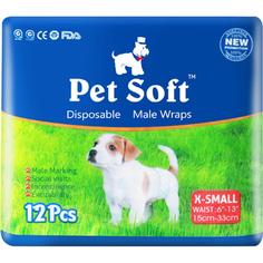 Пояса для кобелей Pet Soft Male Diaper Впитывающие Размер XS 12 шт