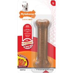 Игрушка для собак NYLABONE Косточка экстра жесткая с ароматом бекона S