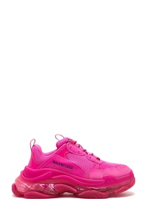 Кроссовки цвета фуксии Triple S Clear Sole Balenciaga