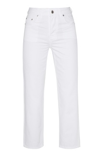 Укороченные белые джинсы с логотипом Msgm