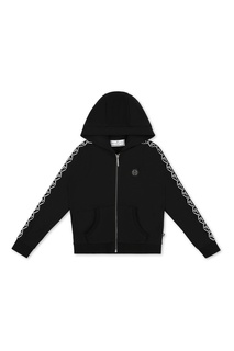Черная толстовка с эмблемами бренда Philipp Plein