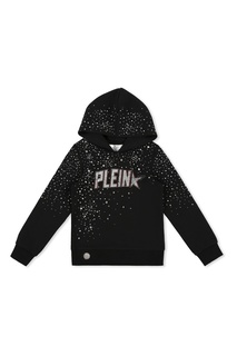 Черное худи с кристальной россыпью Philipp Plein