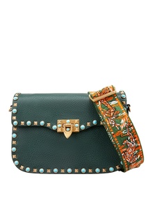 Кожаная сумка с бирюзой Valentino