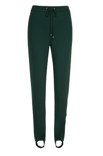 Зеленые брюки со штрипками Theory