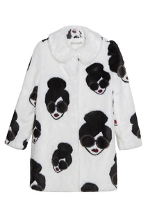 Шуба с контрастным рисунком Alice + Olivia