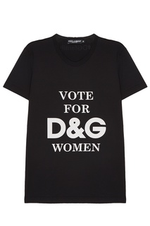 Черная футболка с надписью Dolce & Gabbana