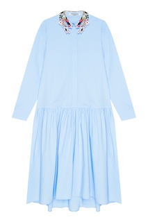 Голубое платье с вышитым воротником Vivetta