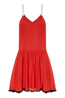 Красное платье с помпонами Erma