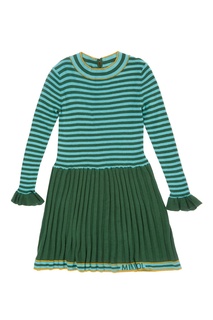 Зеленое платье в полоску Mi Mi Sol