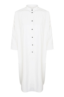 Молочно-белое платье-макси в полоску Jil Sander