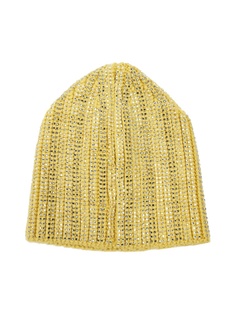 Желтая шапка-бини с кристаллами Ermanno Scervino
