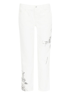 Белые джинсы с узорами и аппликацией Ermanno Scervino