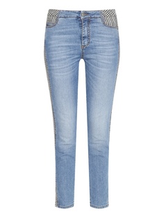 Голубые джинсы-скинни с лампасами Ermanno Scervino