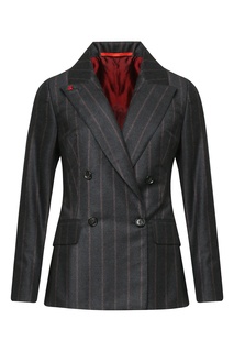 Двубортный пиджак в полоску Isaia