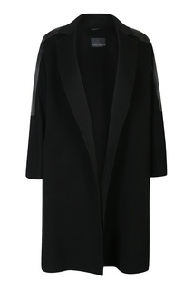 Черное пальто с асимметричным низом Marina Rinaldi