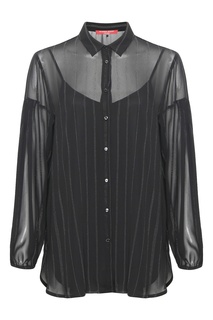 Черная блузка с отделкой Marina Rinaldi