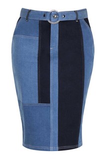 Комбинированная джинсовая юбка Marina Rinaldi