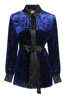 Блузка с фактурной отделкой и поясом Marina Rinaldi