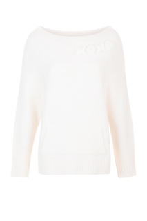 Белый джемпер с широкой горловиной MAX & MOI