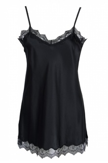 Черная блузка-комбинация с фестонным кружевом MAX & MOI