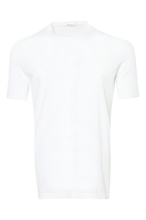 Белая хлопковая футболка Kangra Cashmere