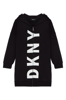 Черное худи с логотипом Dkny