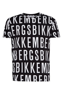 Черная футболка с логотипами Dirk Bikkembergs